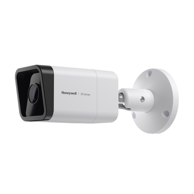 Bala IP 8 Megapixel / Lente Mot. 2.7 a 13.5 mm / 60 mts IR / Exterior IP67 / H.265 / IA (Filtro de Humanos y Vehiculos) / Merodeo / Conteo de Personas / PoE / Audio y Alarmas I/O / ONVIF / Cumple con NDAA / Serie 35 / Honeywell Security